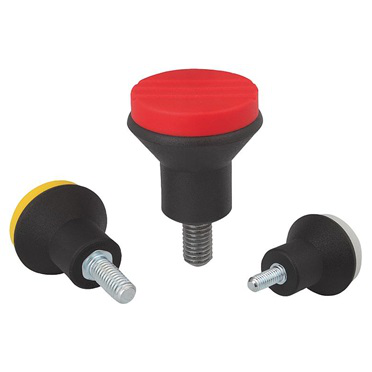 Botones con forma de seta con rosca exterior