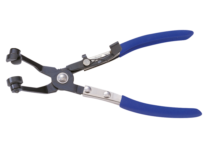 Alicate acodado para abrazaderas autoajustables