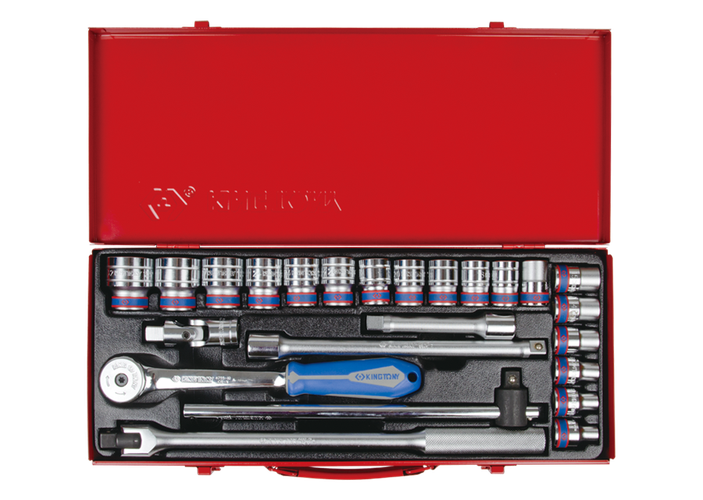 Caja de vasos métricos y accesorios 1/2"