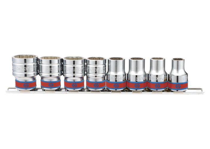 Juego de vasos 1/2" en pulgadas sobre raíl