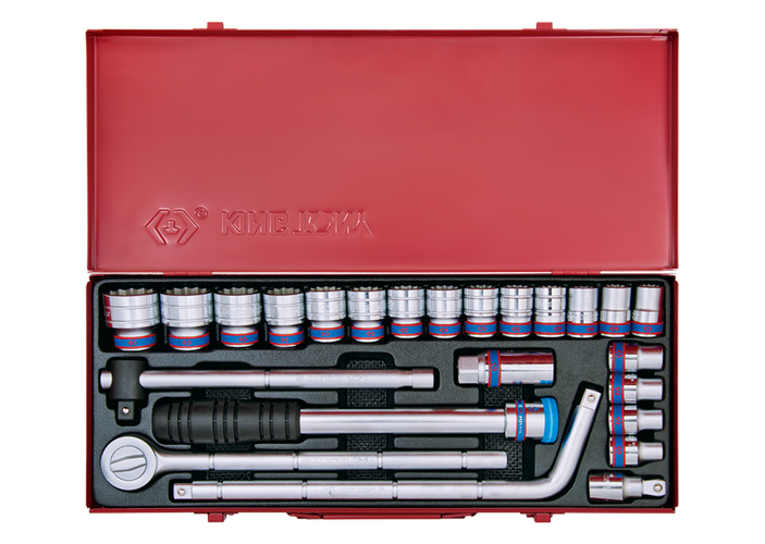 Caja de vasos métricos y accesorios 1/2"