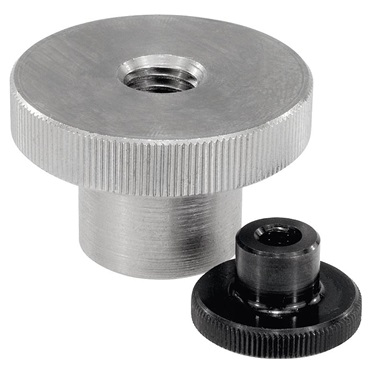 Tuercas moleteadas elevadas. Acero e inox. DIN 466