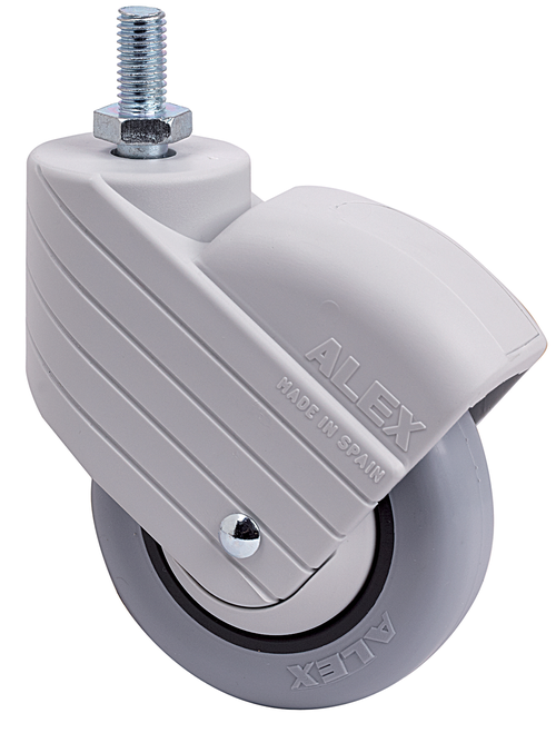 Ruedas HP-PGI gris  Giratorio /Espiga/Sin Freno