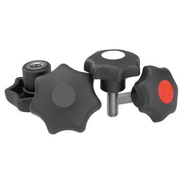 Empuñaduras en estrella DIN 6336, partes de inox.