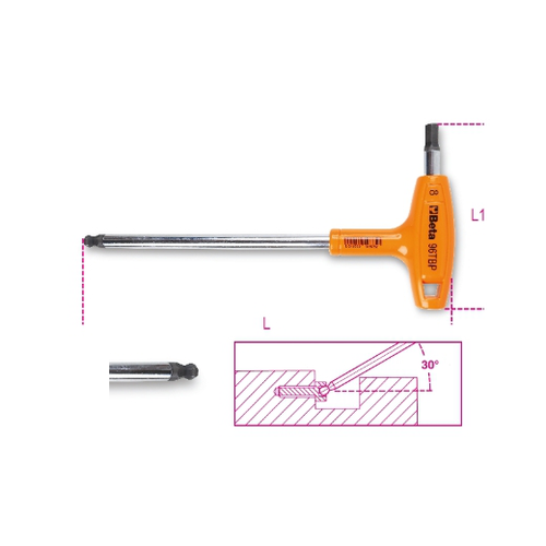 Llaves macho hexagonales acodadas con cabeza esfér