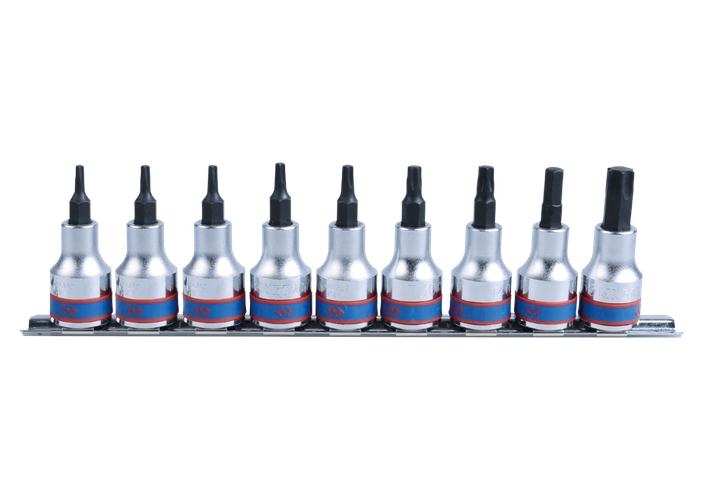 Juego de vasos con punta TORX® 1/2" sobre raíl