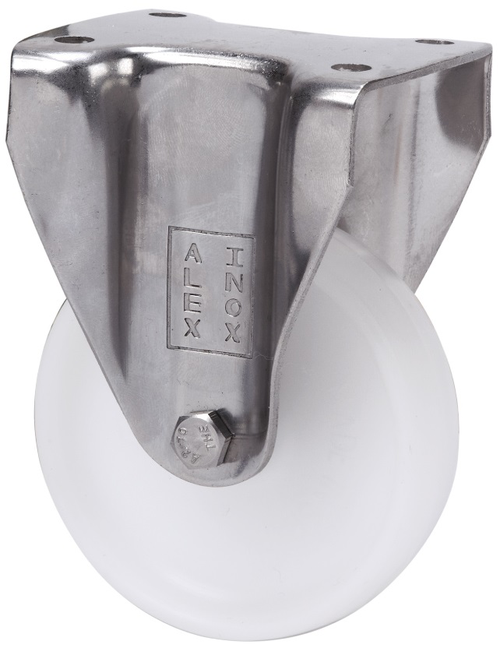 Ruedas BHI INOX-BP Blanco  Fijo /Platina/Sin Freno