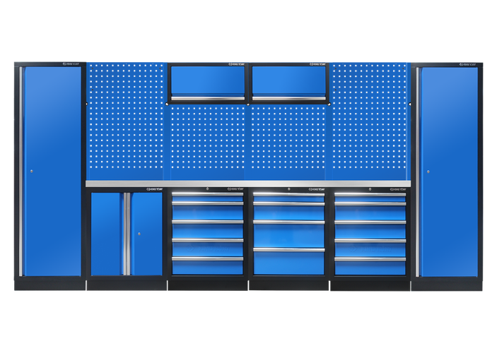Mobiliario para taller completo (negro/azul/acero