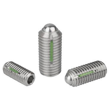 Piezas de presión, inox., aseguradas con LONG-LOK