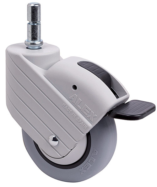 Ruedas HP-PGI gris  Giratorio /Espiga/Freno Rueda