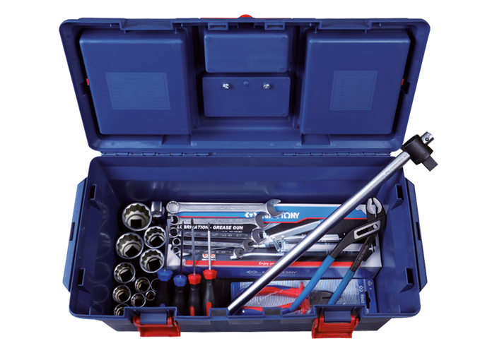 Caja de herramientas plástico completa en pulgadas