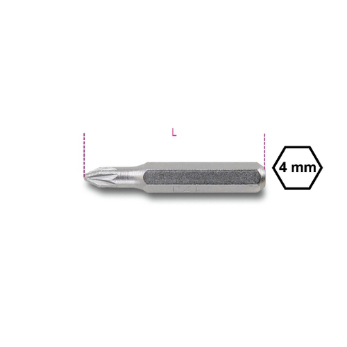 Puntas 4 mm para tornillos con huella Pozidriv® -