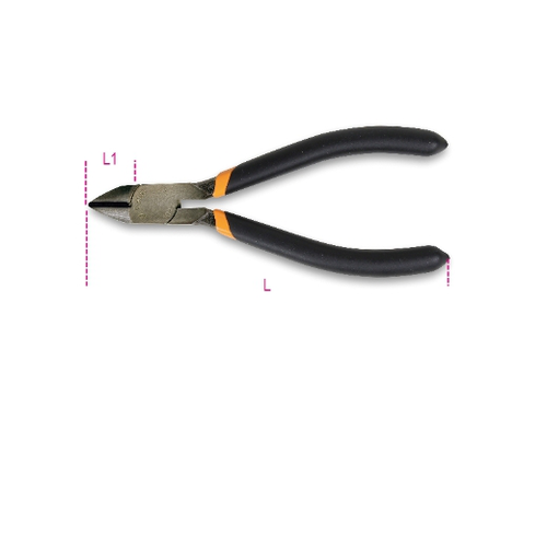 Alicates de corte semi-rasado mangos recubiertos c