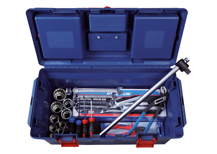 Caja de herramientas plástico completa en pulgadas