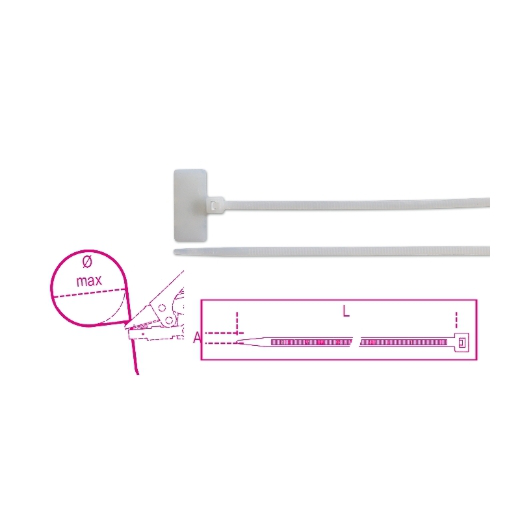 Abrazaderas de nylon con placa externa 20x9mm, col