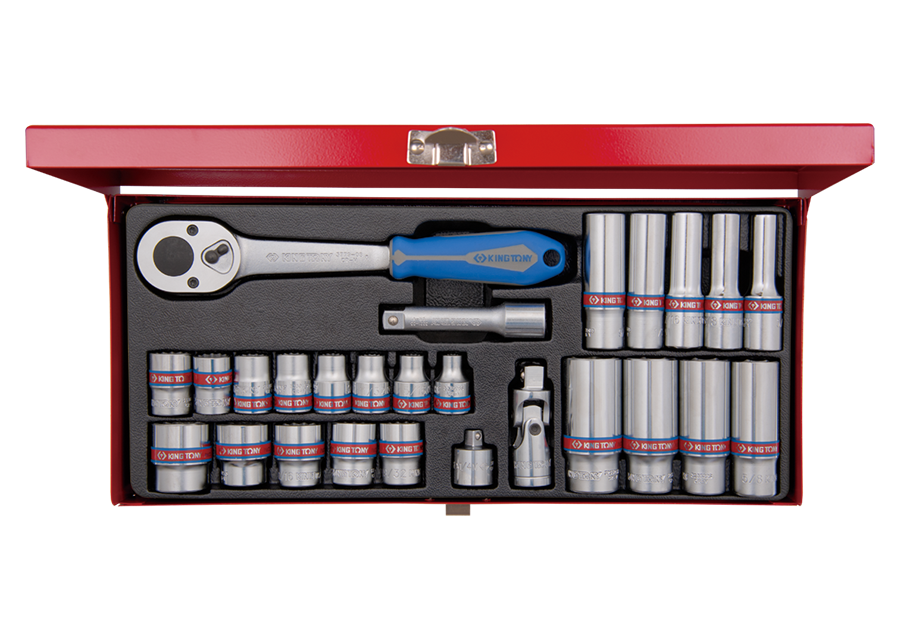 Caja de vasos en pulgadas y accesorios 3/8"