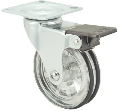 Ruedas RD-RD Negro  Giratorio /Platina/Freno Rueda