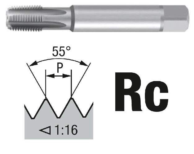 Machos Rosca Rc DIN 10226-1 ISO 7-1